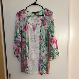 Zac & Rachel Pink and Green Floral Tunic